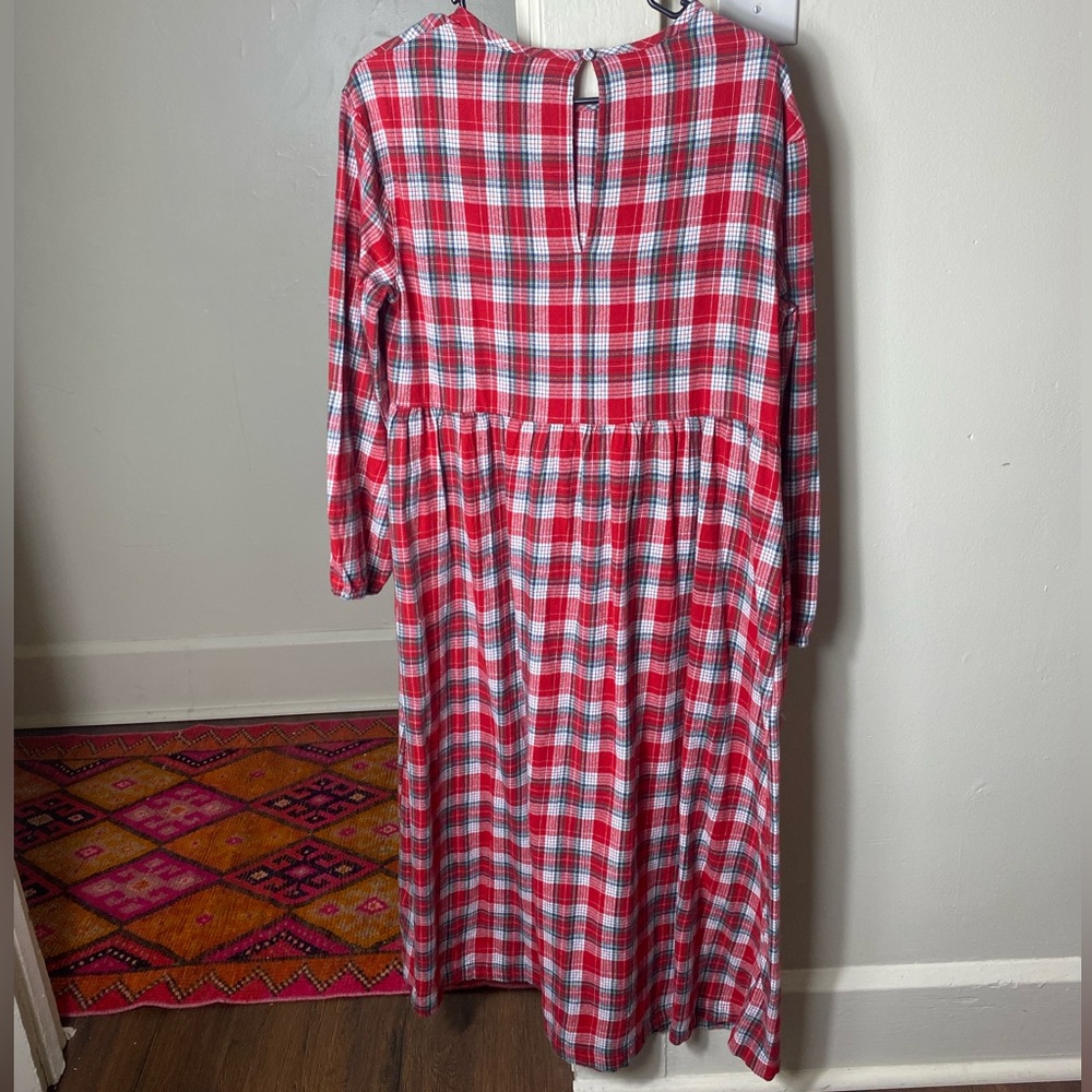 Lucy & Yak Maeve Dress - Scarlet Tartan - Picture 3 of 5
